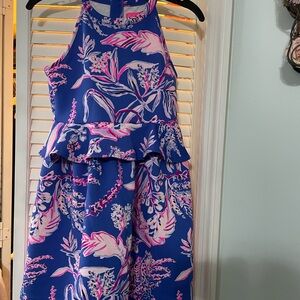 Lilly Pulitzer Vibrant Blue and Pink Floral Dress